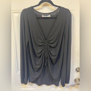 Elegant Black Ruched Women's Top